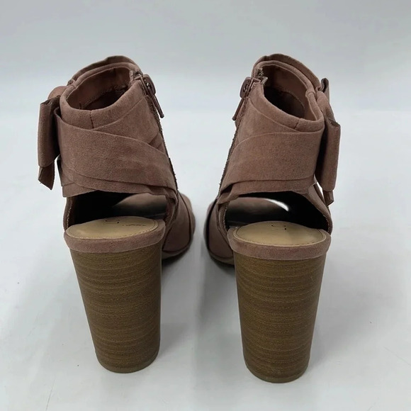 LC Lauren Conrad Womens  Ankle Boots Shoes Bootie Party Mauve Side Bow - Picture 5 of 6